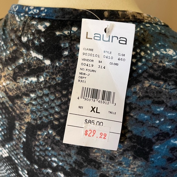 Teal / white/ grey snakeskin dress - Picture 9 of 9